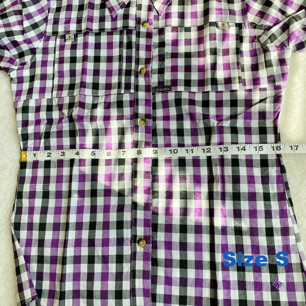 Columbia, Women's PFG Bonehead Short Sleeve Shirts, Purple Plaid, Size S / XL - Picture 8 of 12
